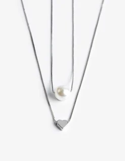 Kette - 2er-Pack - silberfarben