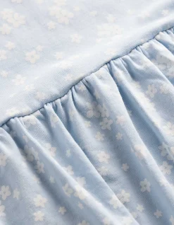 Kleid - Allover-Muster - hellblau