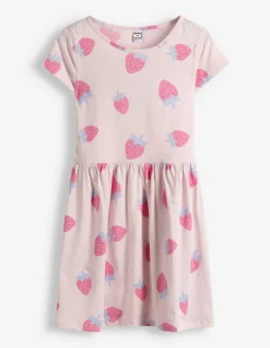 Kleid - Allover-Muster - rosa