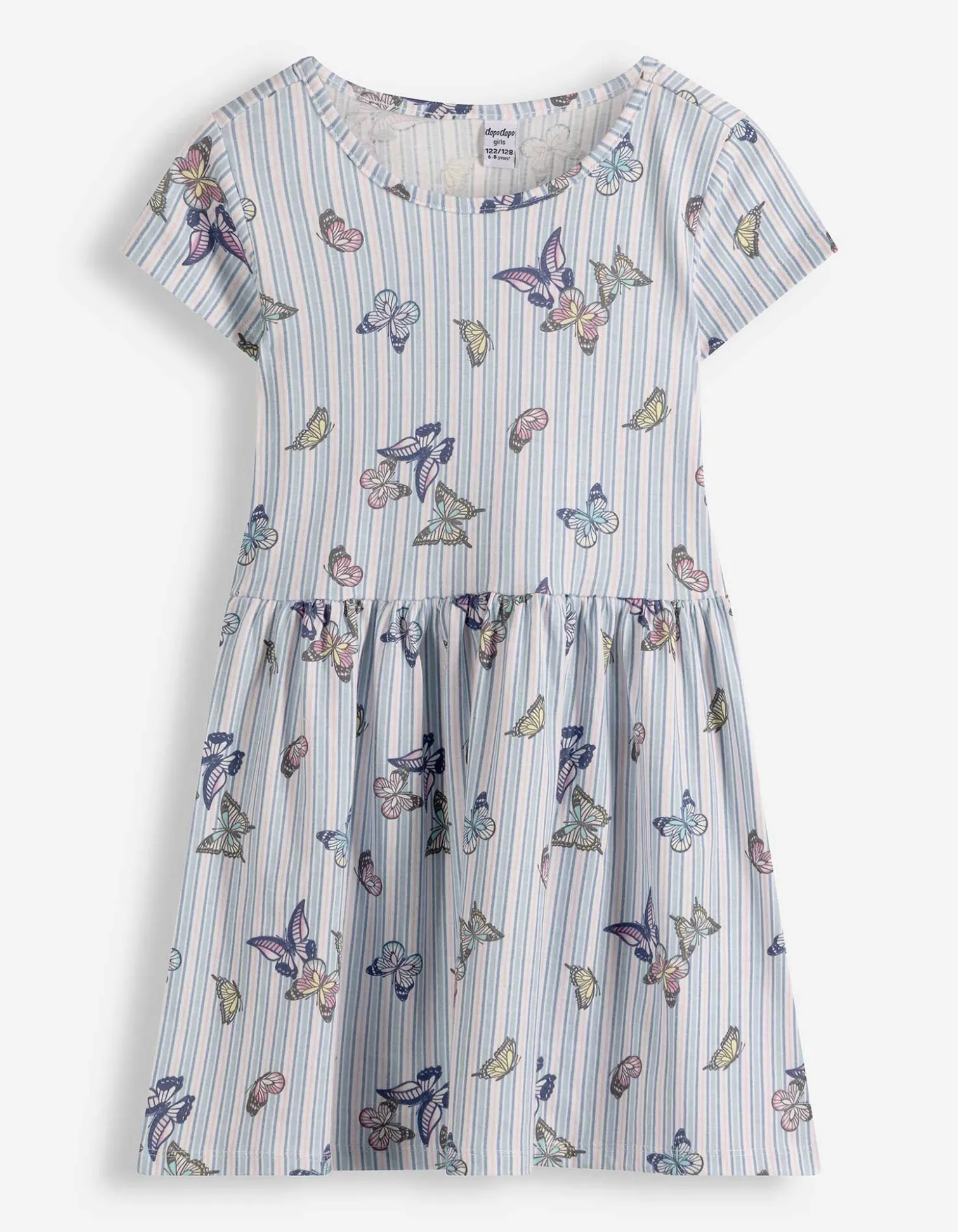 Kleid - Allover-Muster - weiß