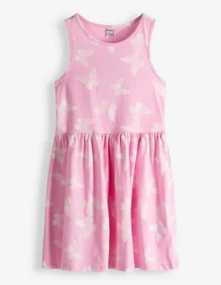 Kleid - Allover-Print - rosa
