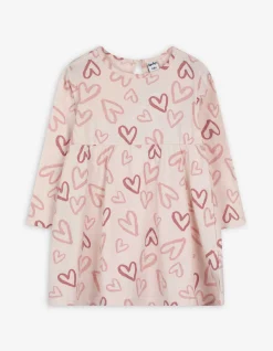 Kleid - Allover-Print - rosa