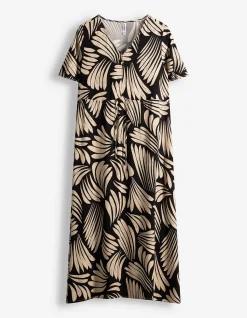 Kleid - Allover-Print - schwarz
