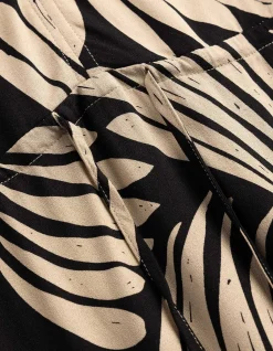 Kleid - Allover-Print - schwarz