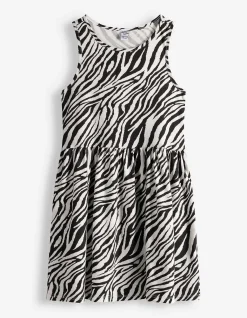 Kleid - Allover-Print - weiß
