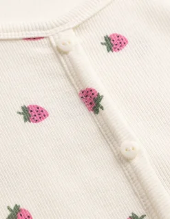 Kleid - Allover-Print - weiß