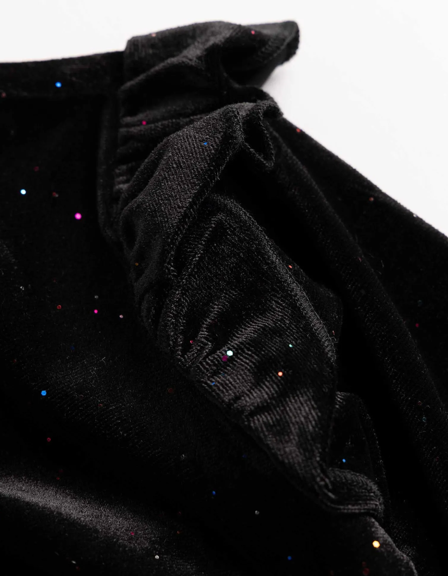 Kleid - Glitzerstoff - schwarz