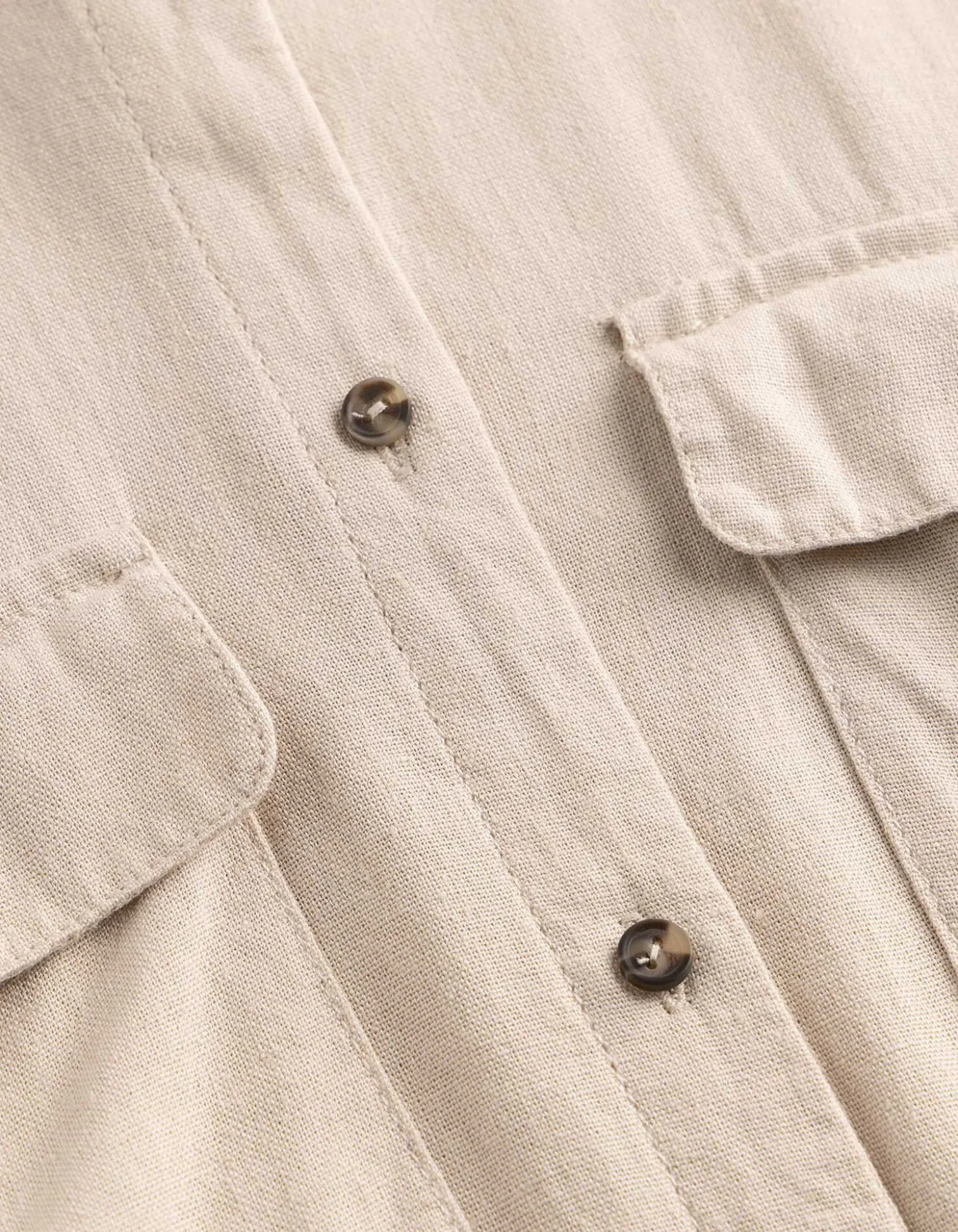 Kleid - Leinen-Optik - Beige