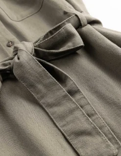 Kleid - Leinen-Optik - grün