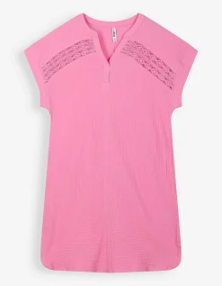 Kleid - Musselin - pink