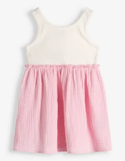 Kleid - Musselin - weiß