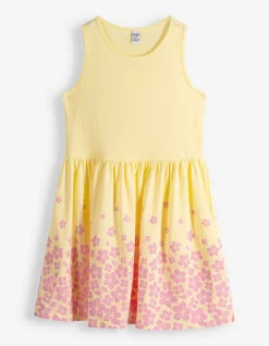 Kleid - Print - hellgelb