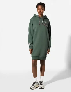 Kleid - Rückenprint - grün