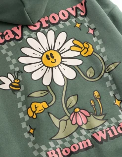 Kleid - Rückenprint - grün