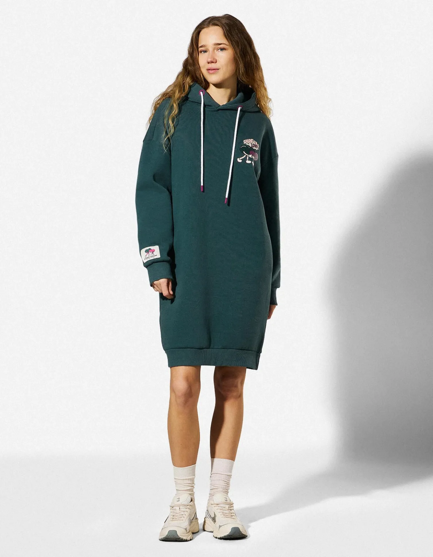 Kleid - Rückenprint - türkis