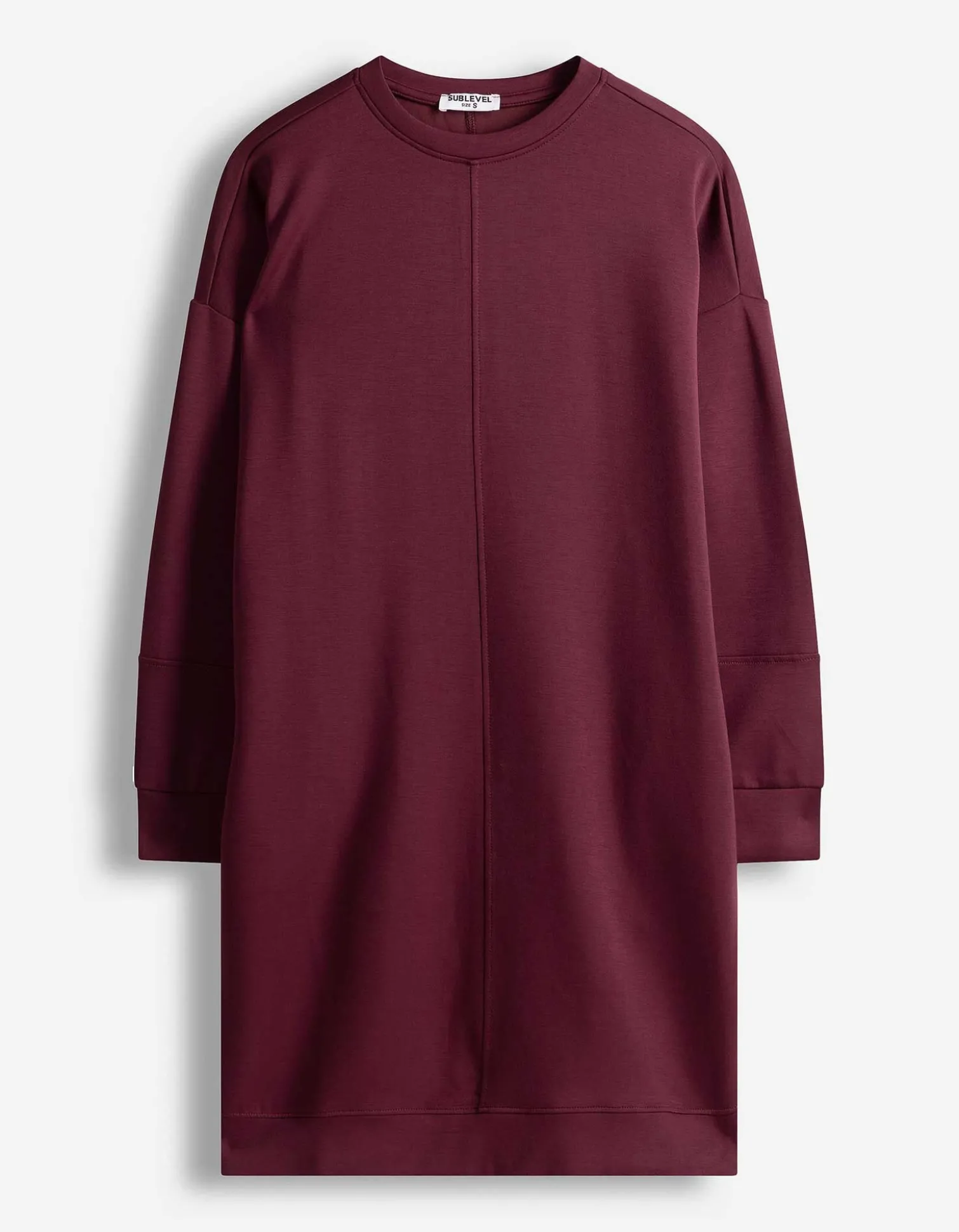 Kleid - Sweat - dunkelrot