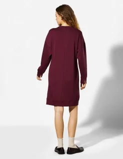 Kleid - Sweat - dunkelrot