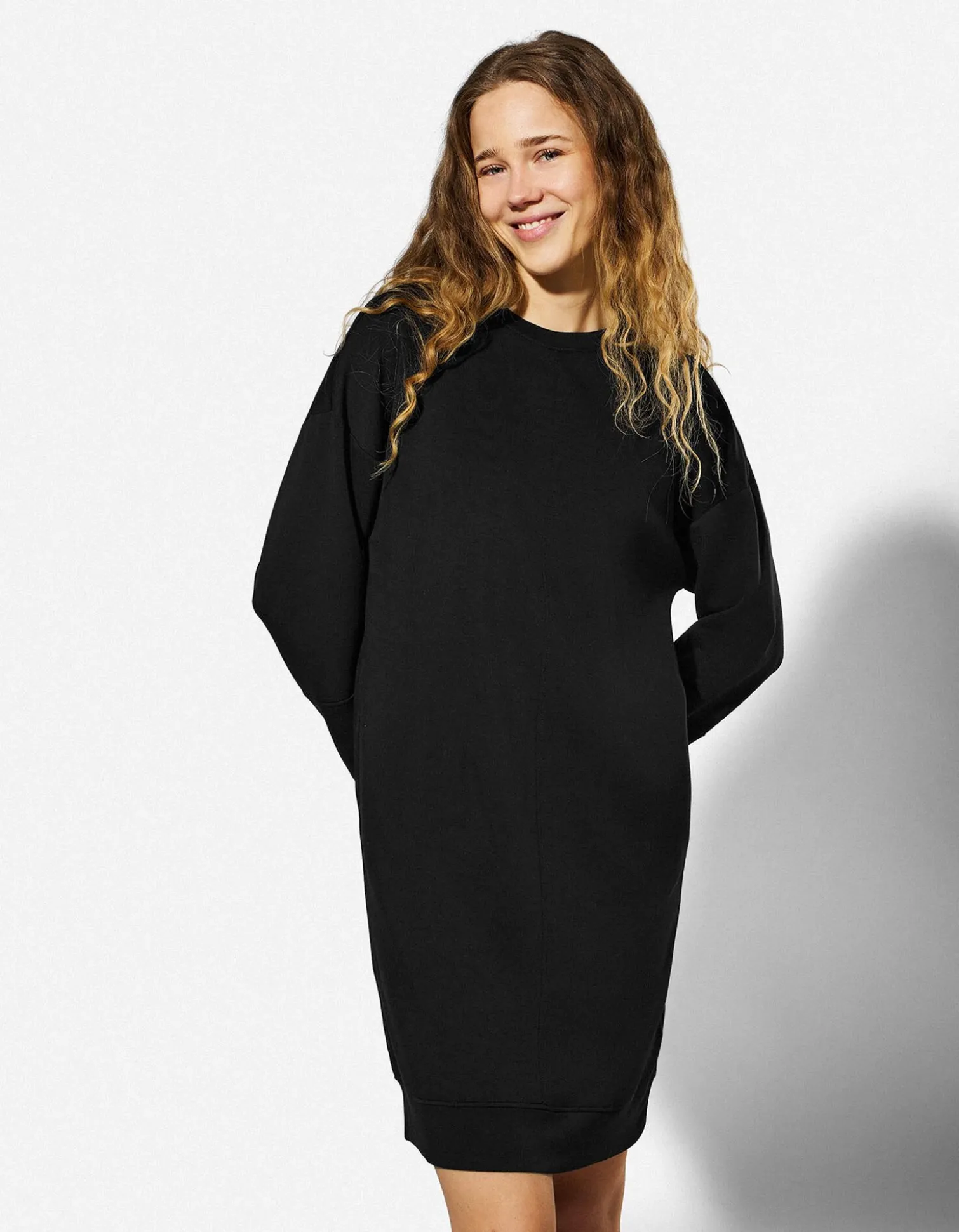 Kleid - Sweat - schwarz