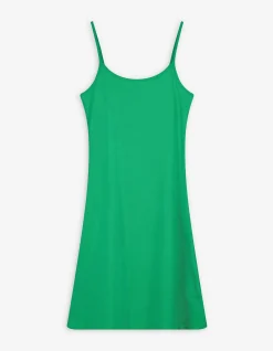 Kleid in A-Linie - Spaghettiträger - grün