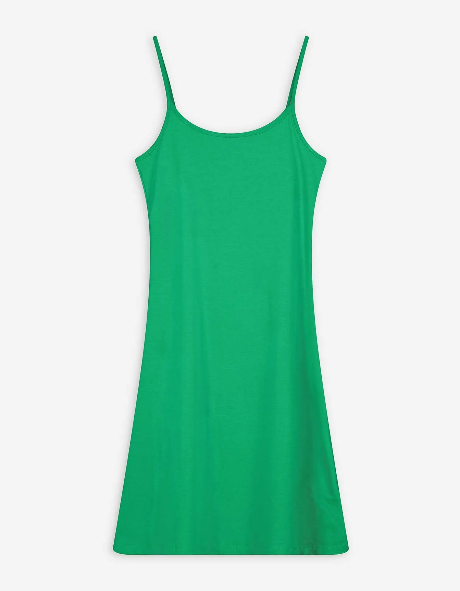 Kleid in A-Linie - Spaghettiträger - grün