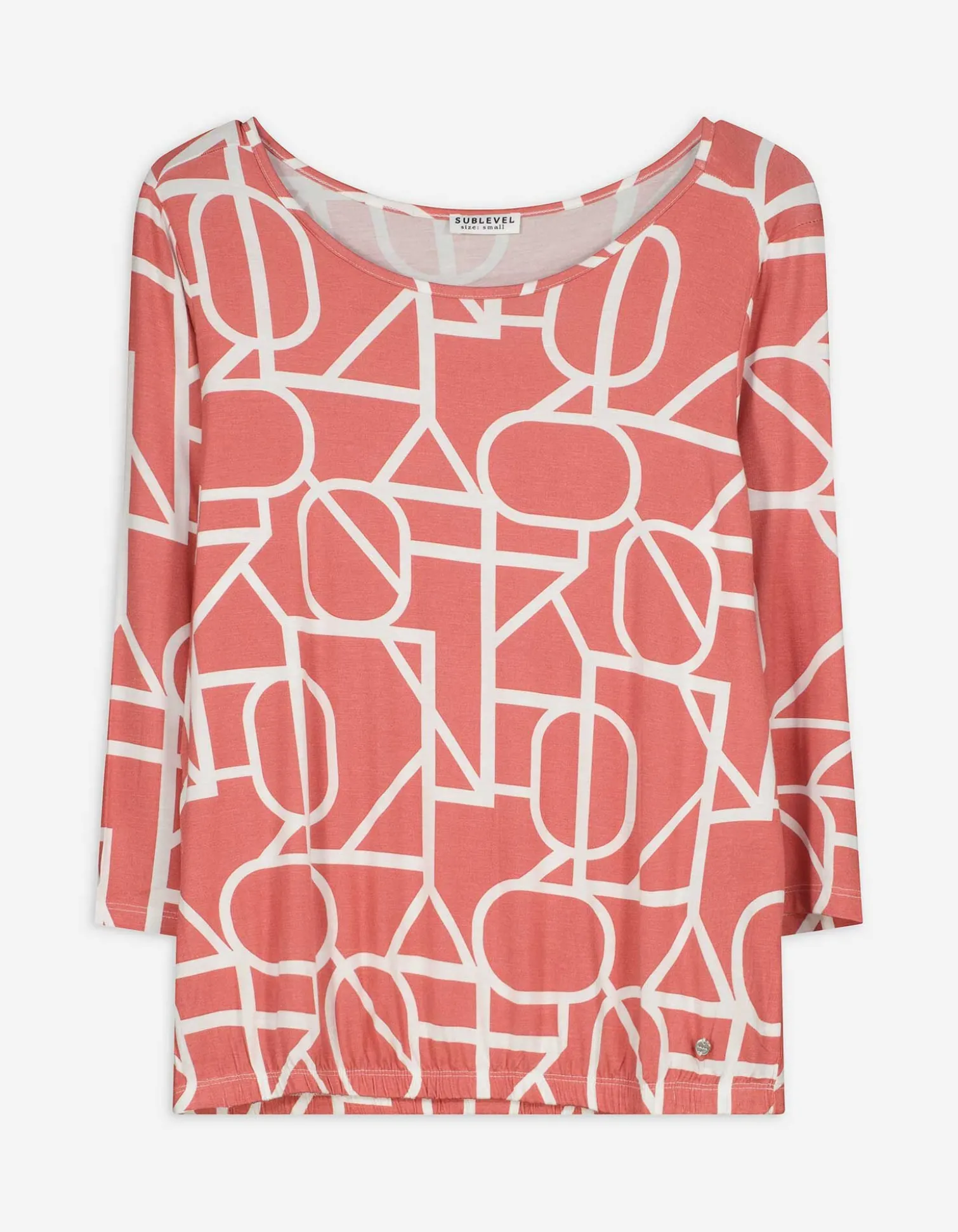 Langarmshirt - Allover-Print - weiß