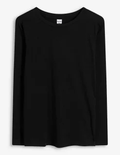 Langarmshirt - Baumwolle - schwarz