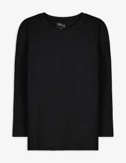 Langarmshirt - Baumwolle - schwarz