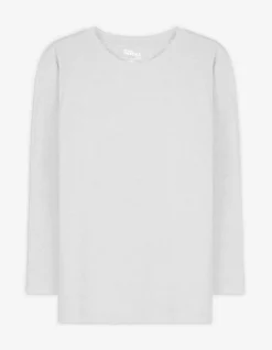 Langarmshirt - Baumwolle - weiß