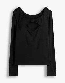 Langarmshirt - Cut-Outs - schwarz