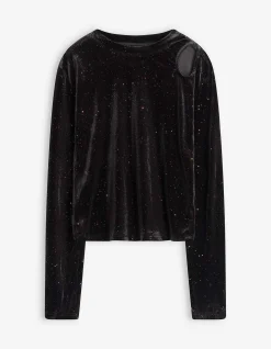 Langarmshirt - Cut-Outs - schwarz
