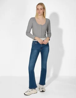 Langarmshirt - Double-Layer-Look - grau