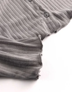 Langarmshirt - Double-Layer-Look - grau