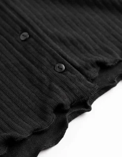 Langarmshirt - Double-Layer-Look - schwarz