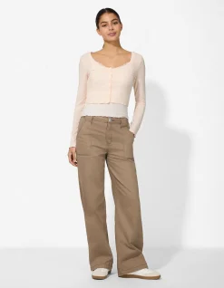 Langarmshirt - Double-Layer-Look - rosa