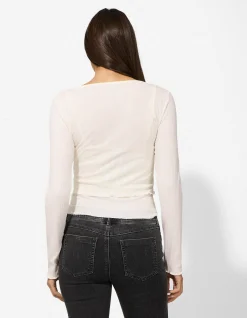 Langarmshirt - Double-Layer-Look - weiß