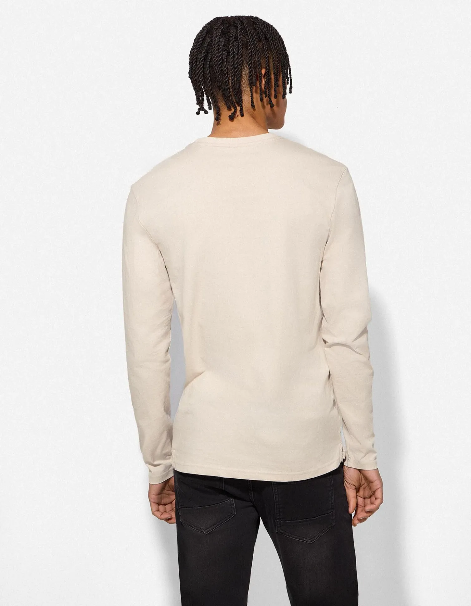 Langarmshirt - einfarbig - weiß