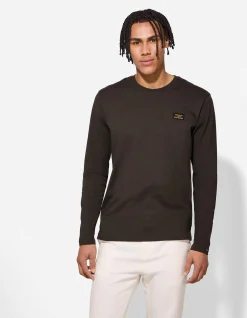 Langarmshirt - einfarbig - dunkelgrün