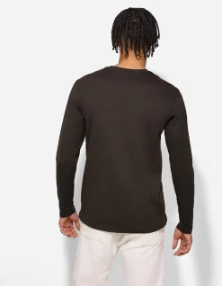 Langarmshirt - einfarbig - dunkelgrün