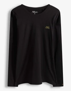 Langarmshirt - einfarbig - schwarz