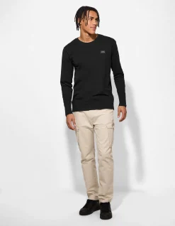 Langarmshirt - einfarbig - schwarz