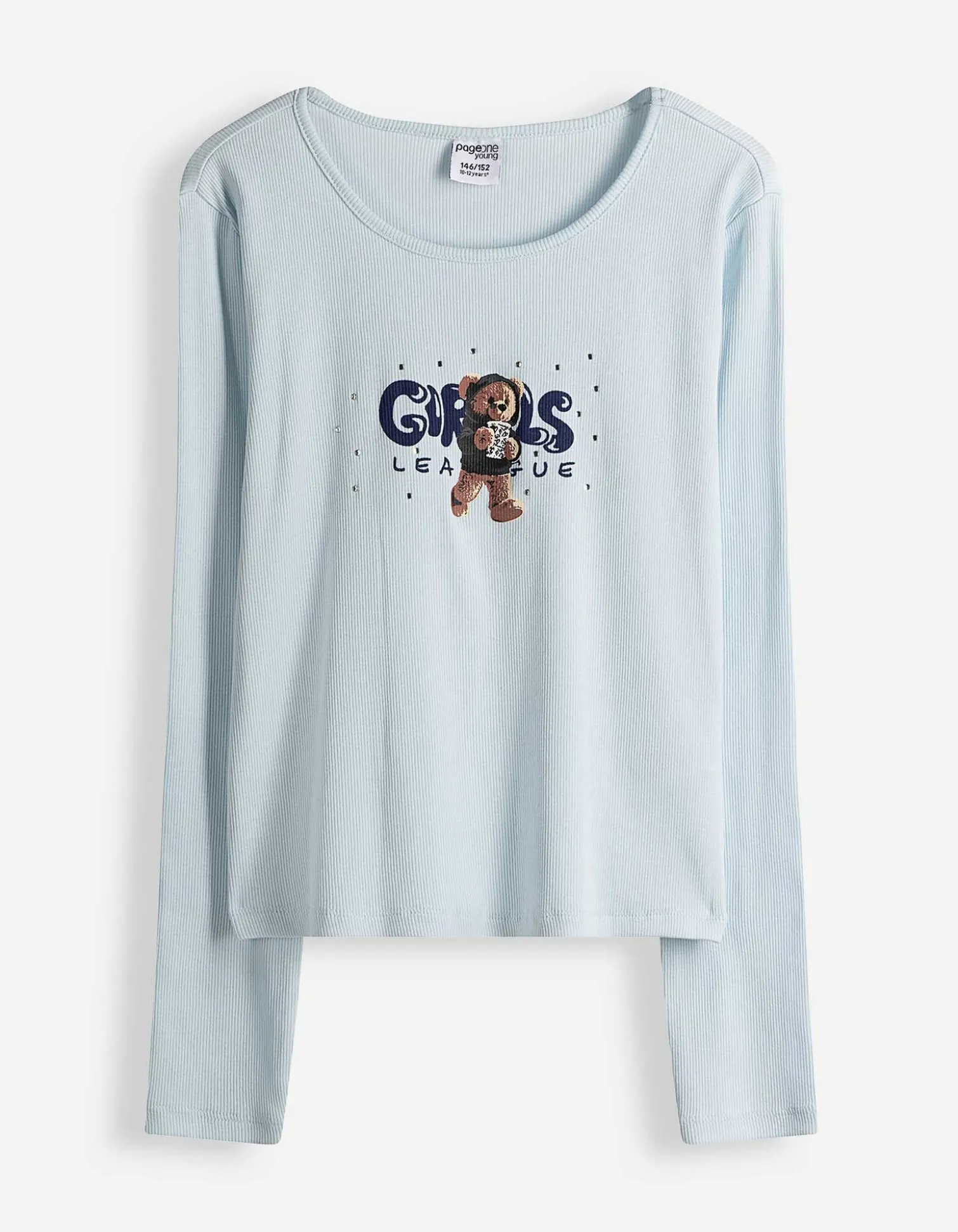 Langarmshirt - 2er-Pack - hellblau