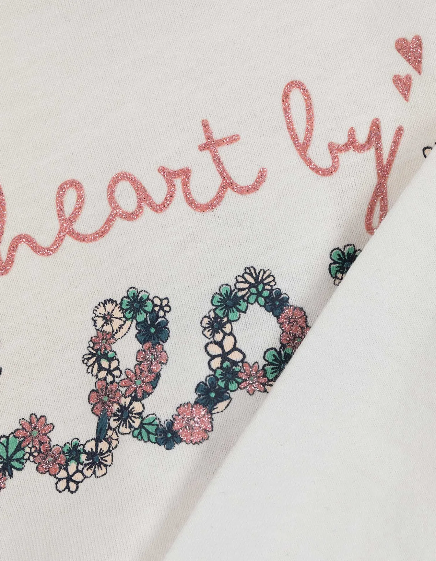 Langarmshirt - Glitzerprint - weiß