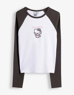 Langarmshirt - Hello Kitty - weiß