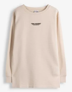 Langarmshirt - Oversized Fit - hellgrau