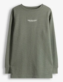 Langarmshirt - Oversized Fit - dunkelgrün
