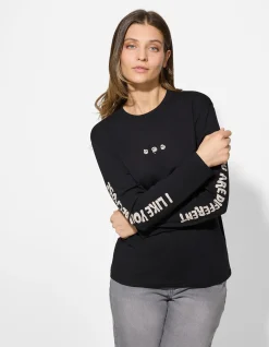 Langarmshirt - Rückenprint - dunkelgrau
