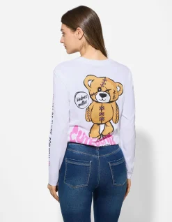 Langarmshirt - Rückenprint - weiß