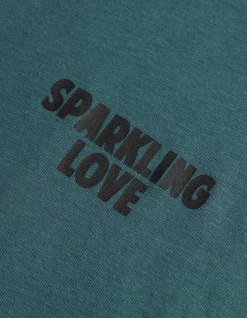 Langarmshirt - Rückenprint - türkis