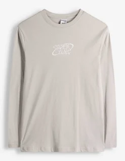 Langarmshirt - Rückenprint - hellgrau