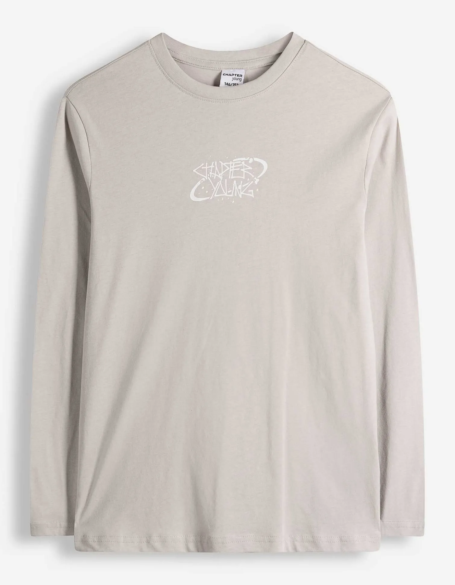 Langarmshirt - Rückenprint - hellgrau